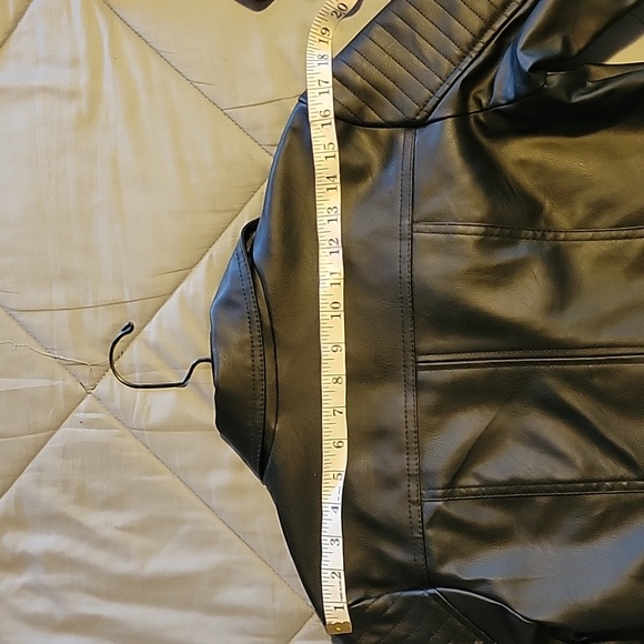 Miss London Black Leather Jacket with Copper Details Size M - Picture 14 of 15